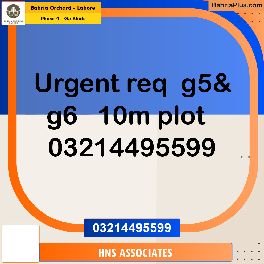 Residential Plot for Sale in Phase 4 - G5 Block -  Bahria Orchard, Lahore - (BP-199823)