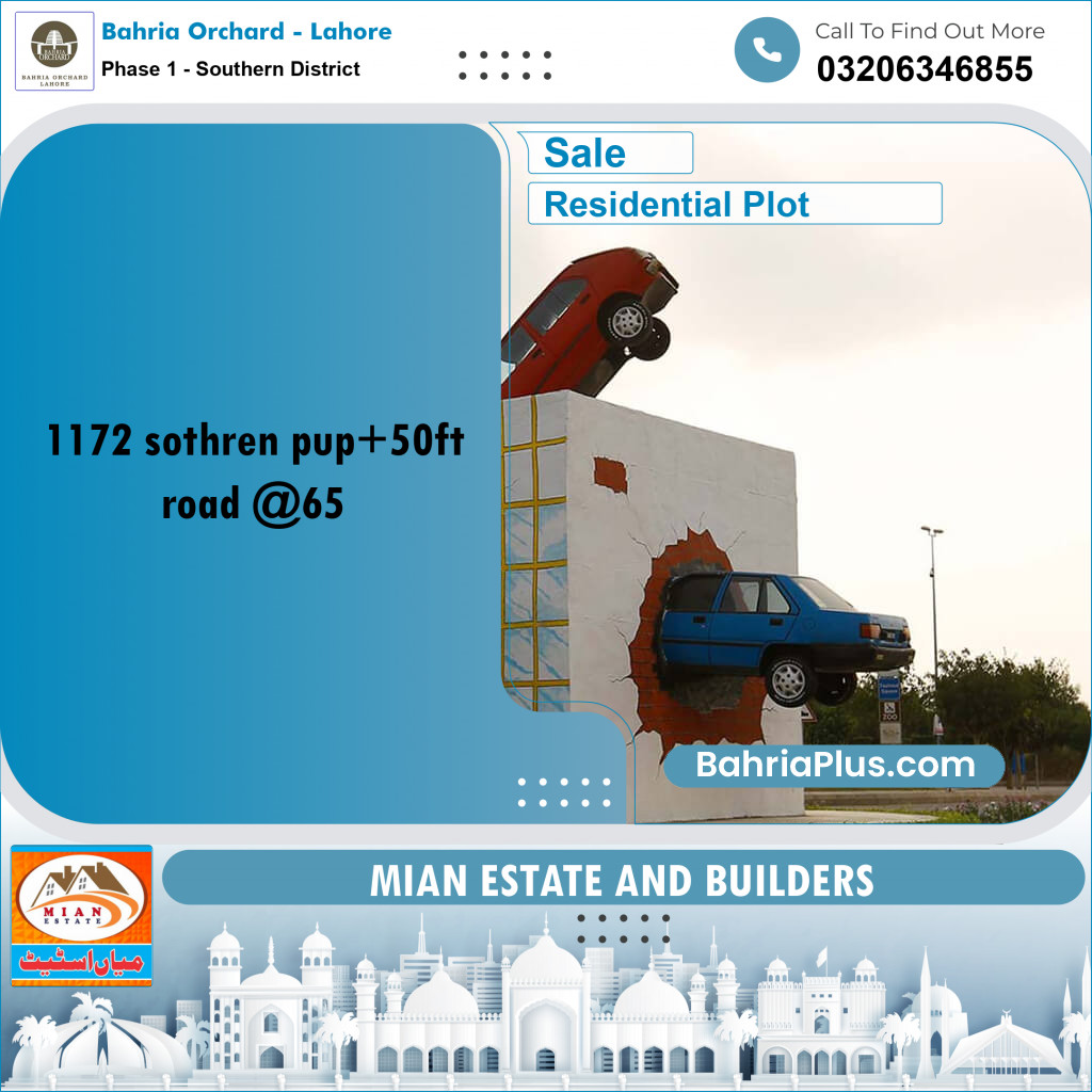 8 Marla Residential Plot for Sale in Phase 1 - Southern District -  Bahria Orchard, Lahore - (BP-199832)