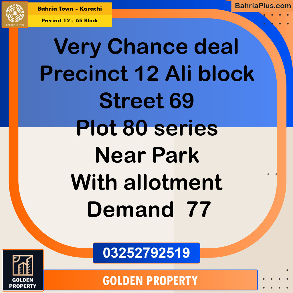125 Sq. Yards Residential Plot for Sale in Precinct 12 - Ali Block -  Bahria Town, Karachi - (BP-199882)