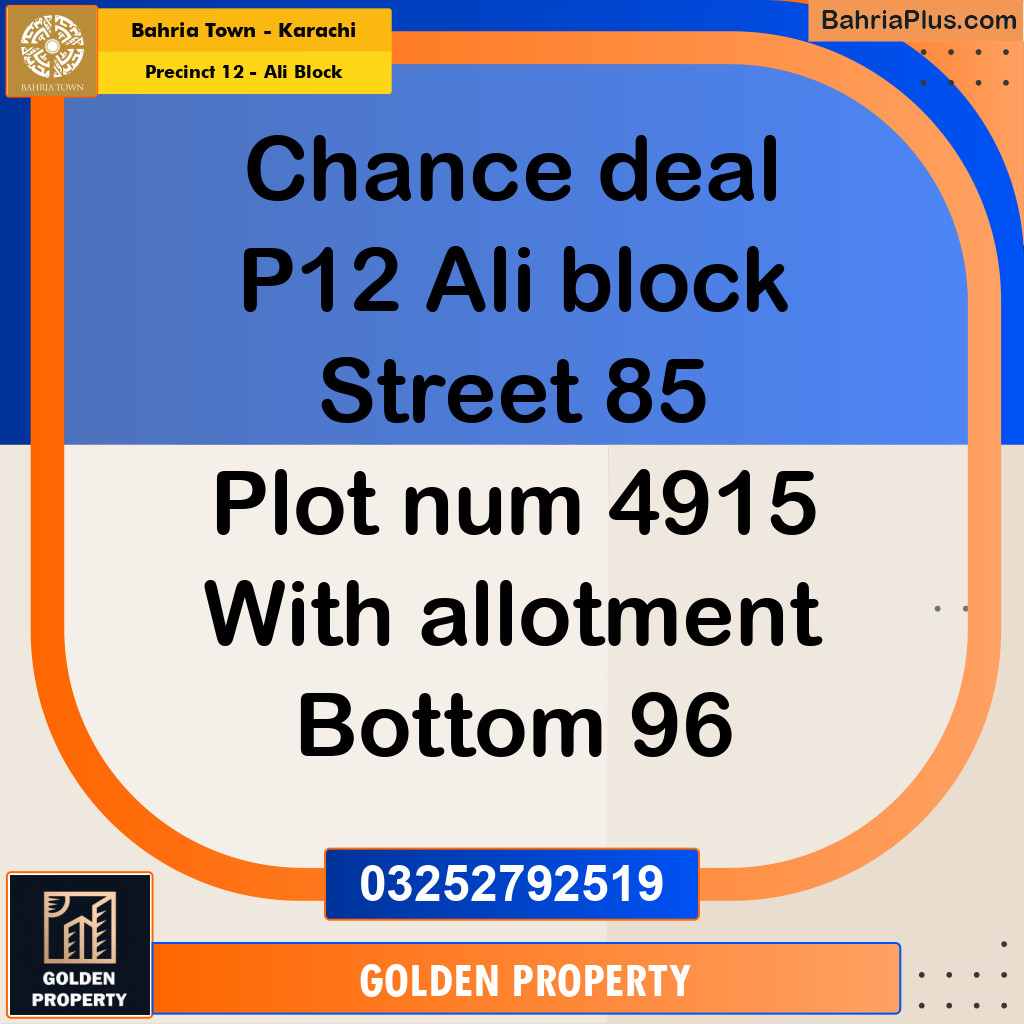 125 Sq. Yards Residential Plot for Sale in Precinct 12 - Ali Block -  Bahria Town, Karachi - (BP-199883)