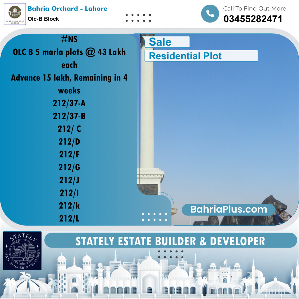 Residential Plot for Sale in OLC-B Block -  Bahria Orchard, Lahore - (BP-199885)