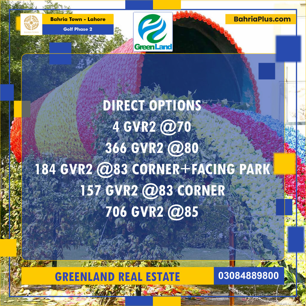 10 Marla Residential Plot for Sale in Golf Phase 2 -  Bahria Town, Lahore - (BP-199900)