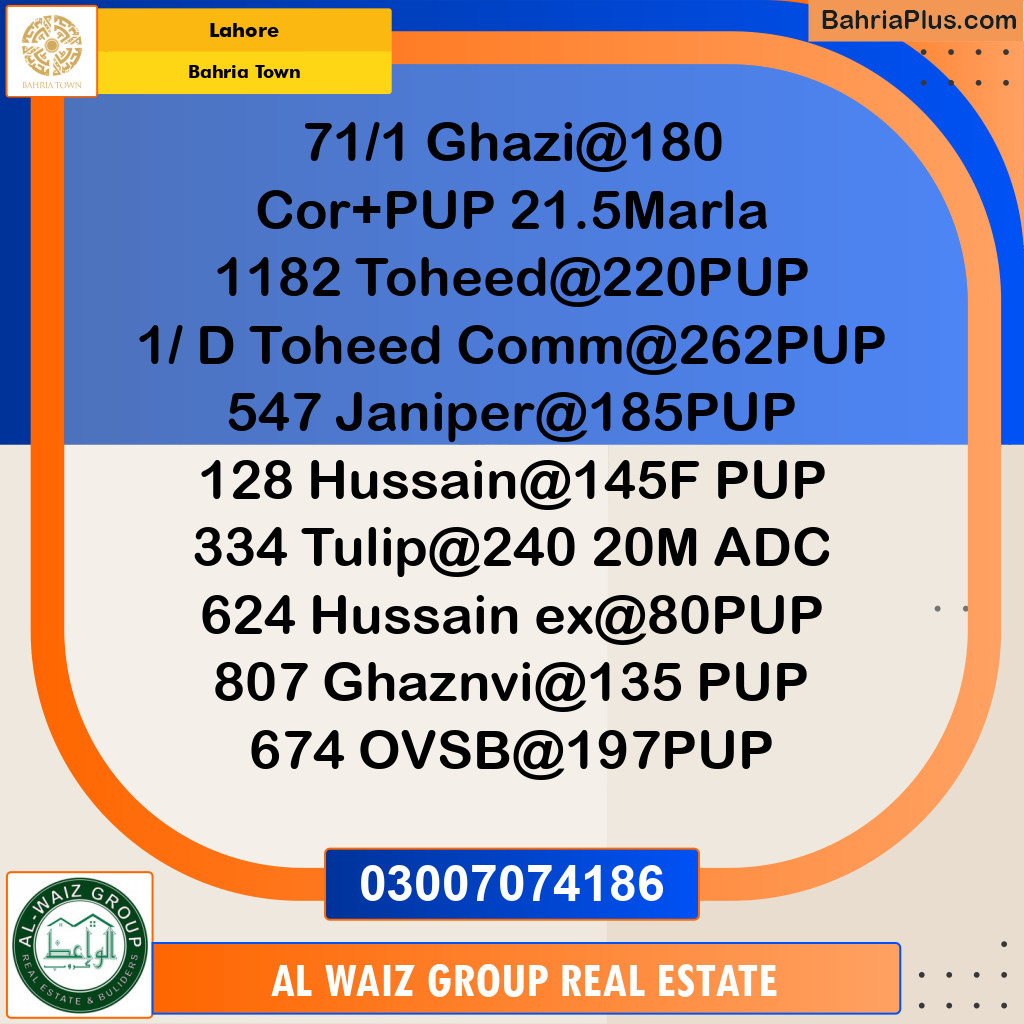 Residential Plot for Sale in Bahria Town, Lahore - (BP-199918)