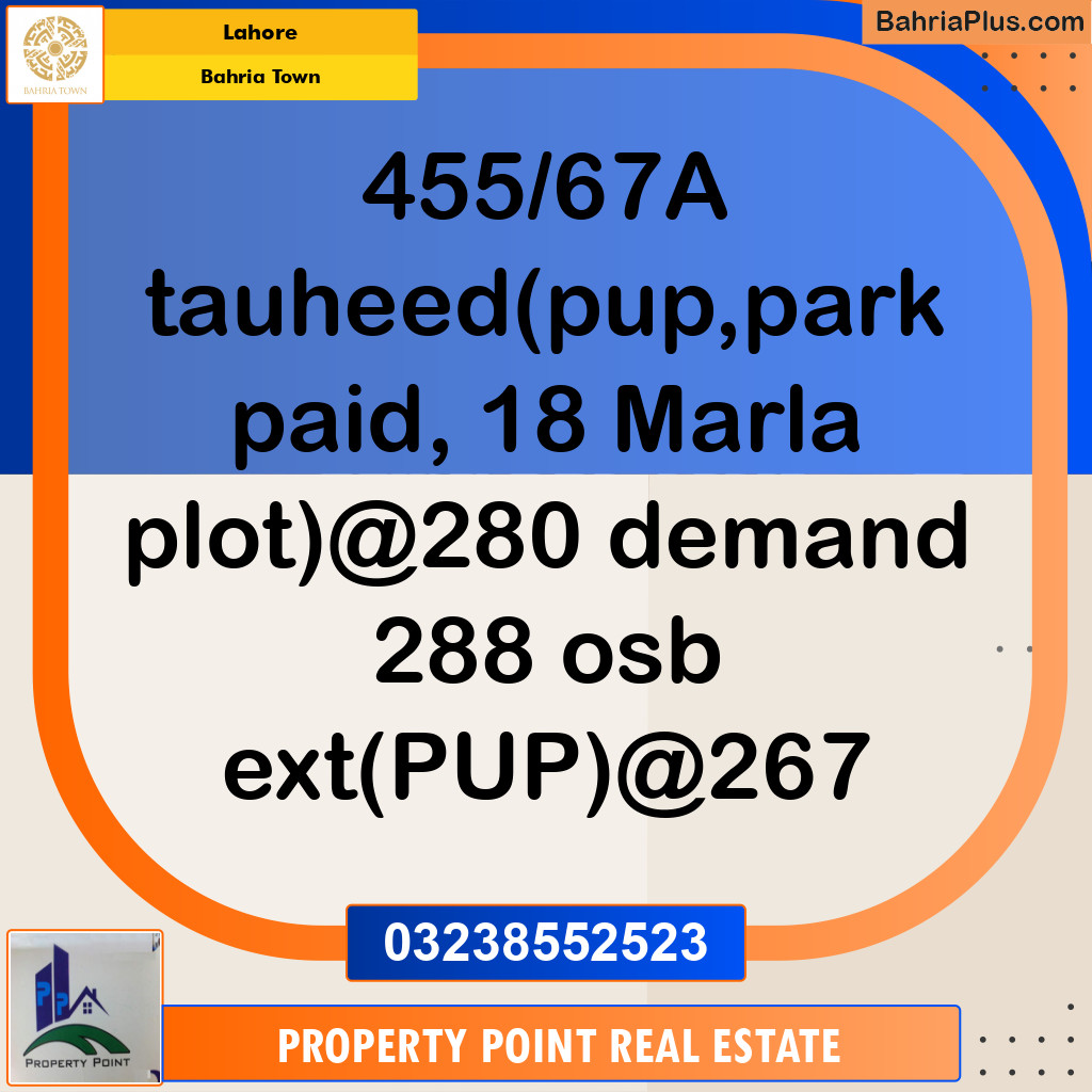 Residential Plot for Sale in Bahria Town, Lahore - (BP-199963)