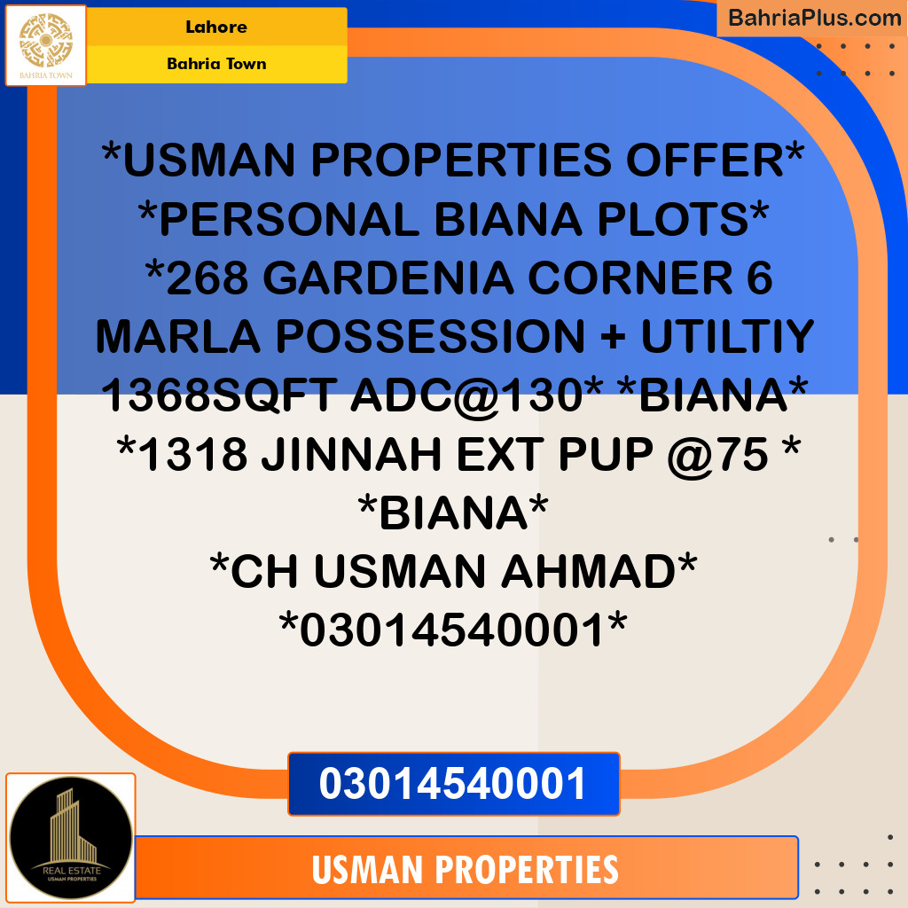 Residential Plot for Sale in Bahria Town, Lahore - (BP-199968)