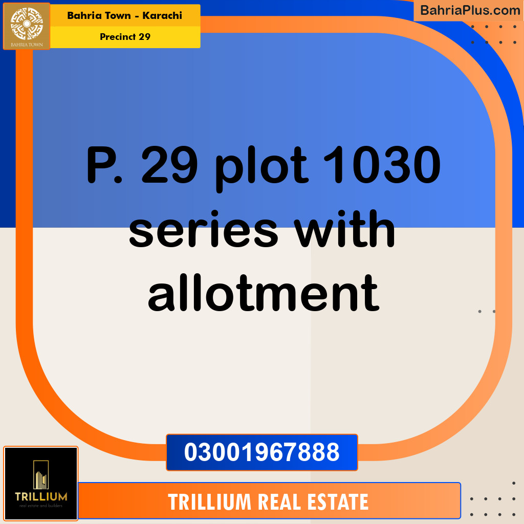 Residential Plot for Sale in Precinct 29 -  Bahria Town, Karachi - (BP-200035)