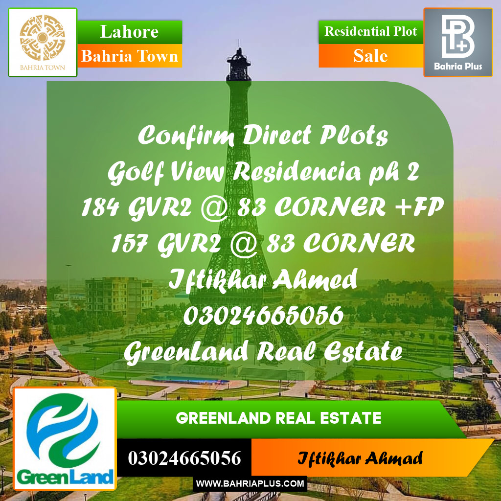 Residential Plot for Sale in Bahria Town, Lahore - (BP-200049)