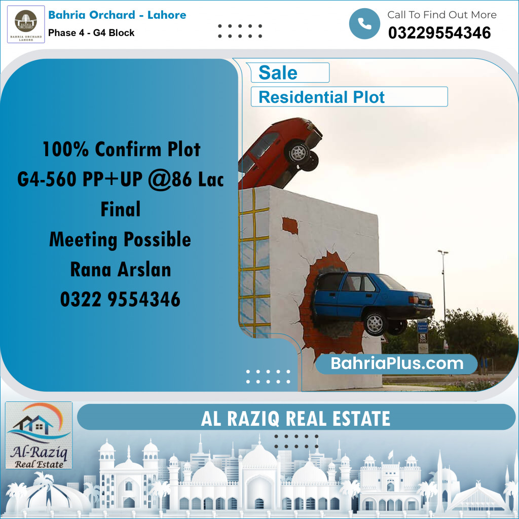 10 Marla Residential Plot for Sale in Phase 4 - G4 Block -  Bahria Orchard, Lahore - (BP-200050)