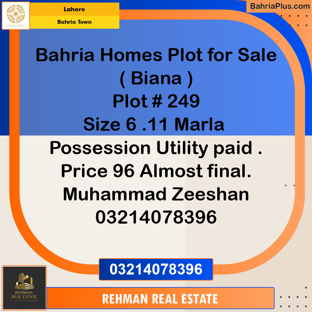 Residential Plot for Sale in Bahria Town, Lahore - (BP-200069)