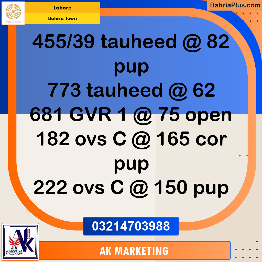 Residential Plot for Sale in Bahria Town, Lahore - (BP-200085)