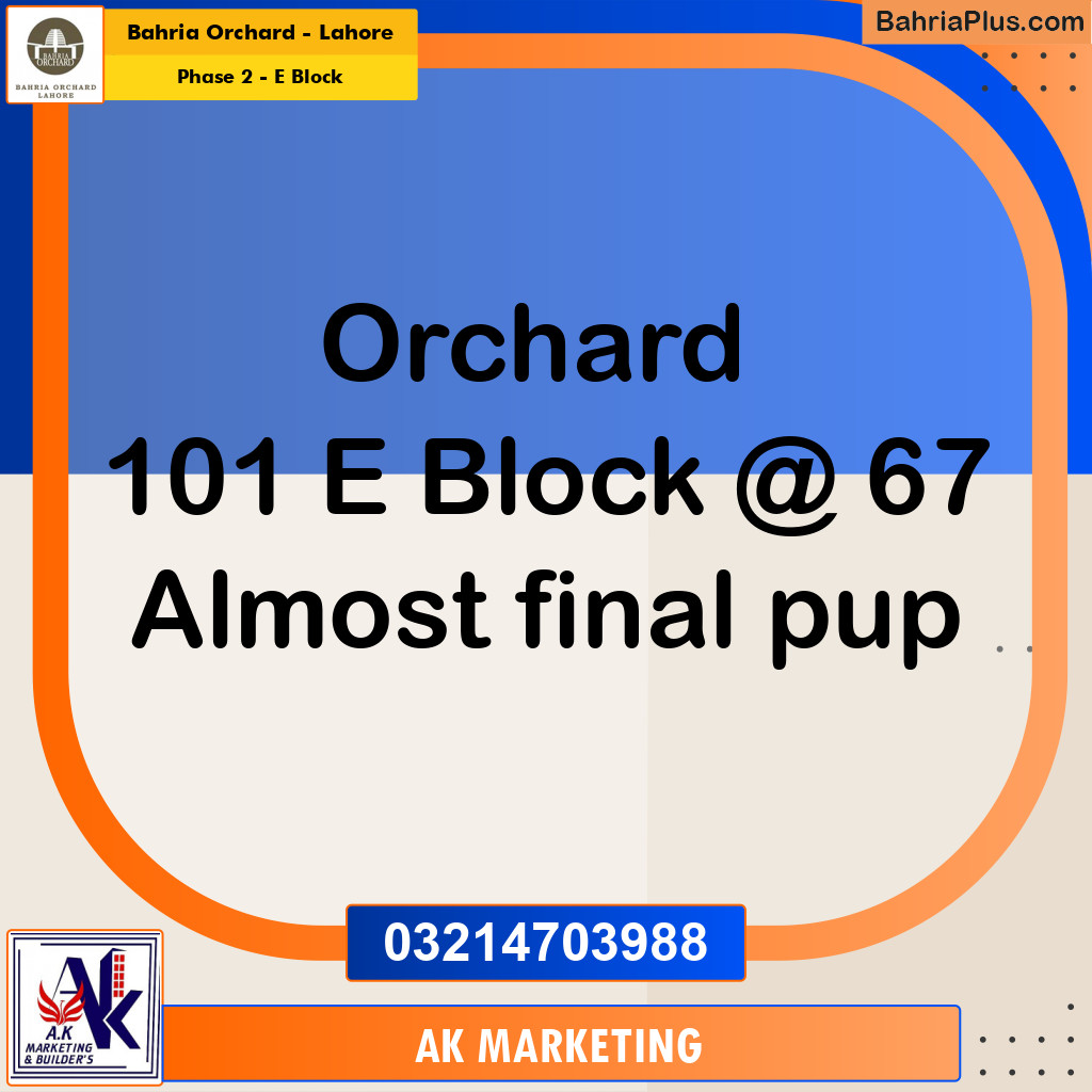 Residential Plot for Sale in Phase 2 - E Block -  Bahria Orchard, Lahore - (BP-200089)