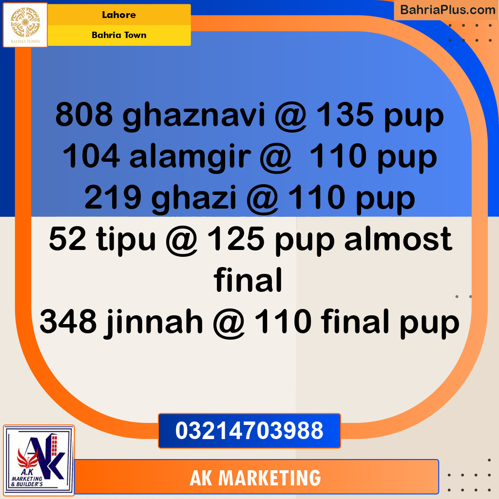 Residential Plot for Sale in Bahria Town, Lahore - (BP-200091)