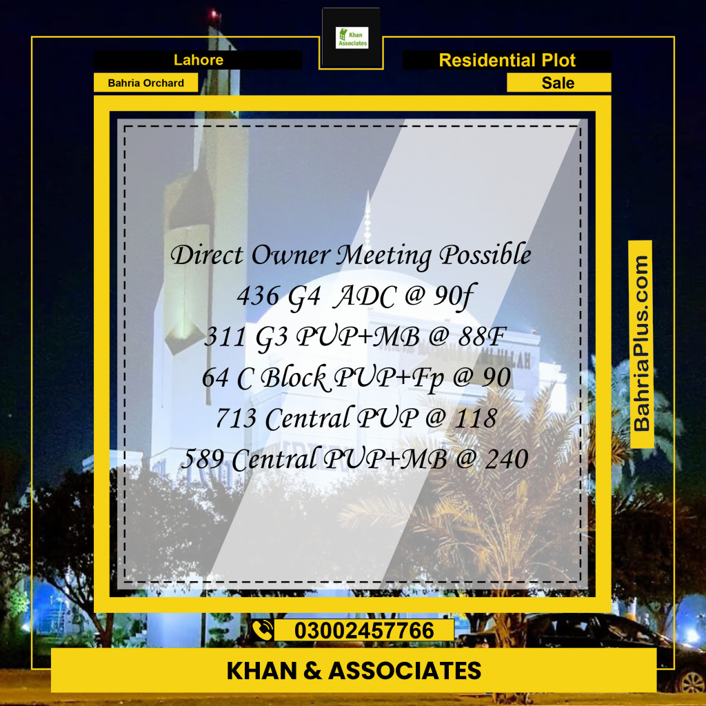 Residential Plot for Sale in Bahria Orchard, Lahore - (BP-200128)