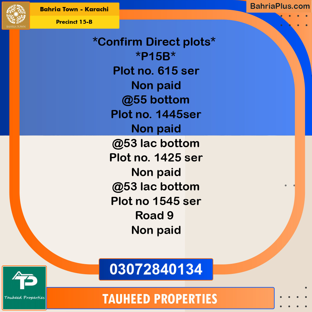 125 Sq. Yards Residential Plot for Sale in Precinct 15-B - Bahria Town, Karachi - (BP-200143)