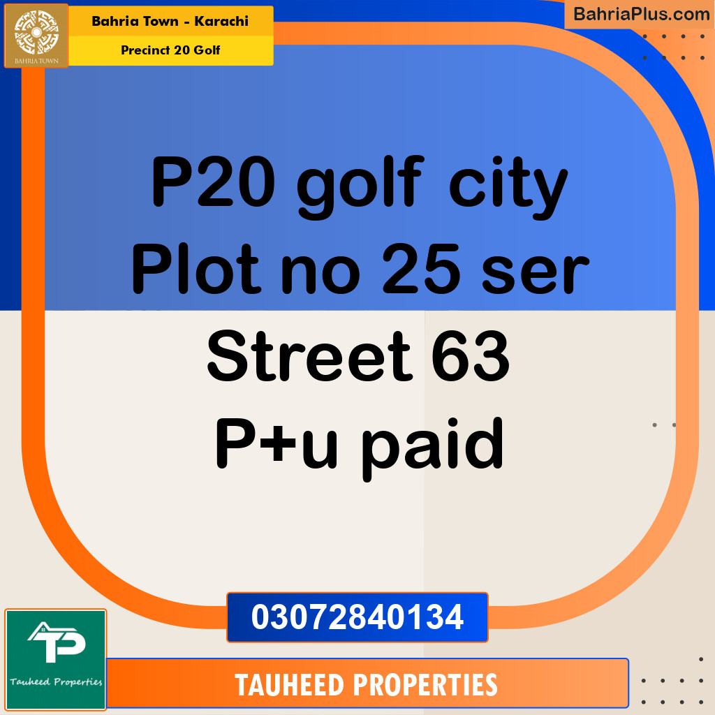 500 Sq. Yards Residential Plot for Sale in Precinct 20 Golf -  Bahria Town, Karachi - (BP-200145)