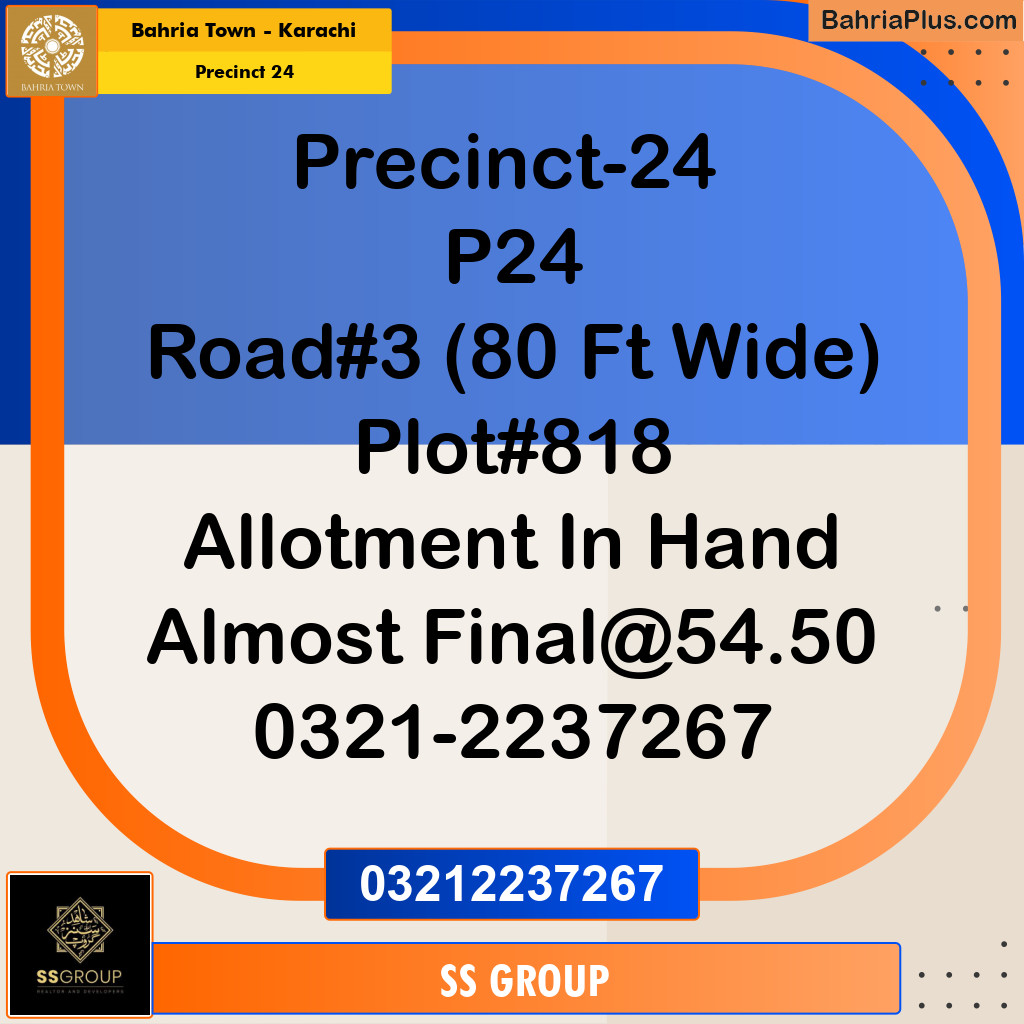 125 Sq. Yards Residential Plot for Sale in Precinct 24 -  Bahria Town, Karachi - (BP-200157)