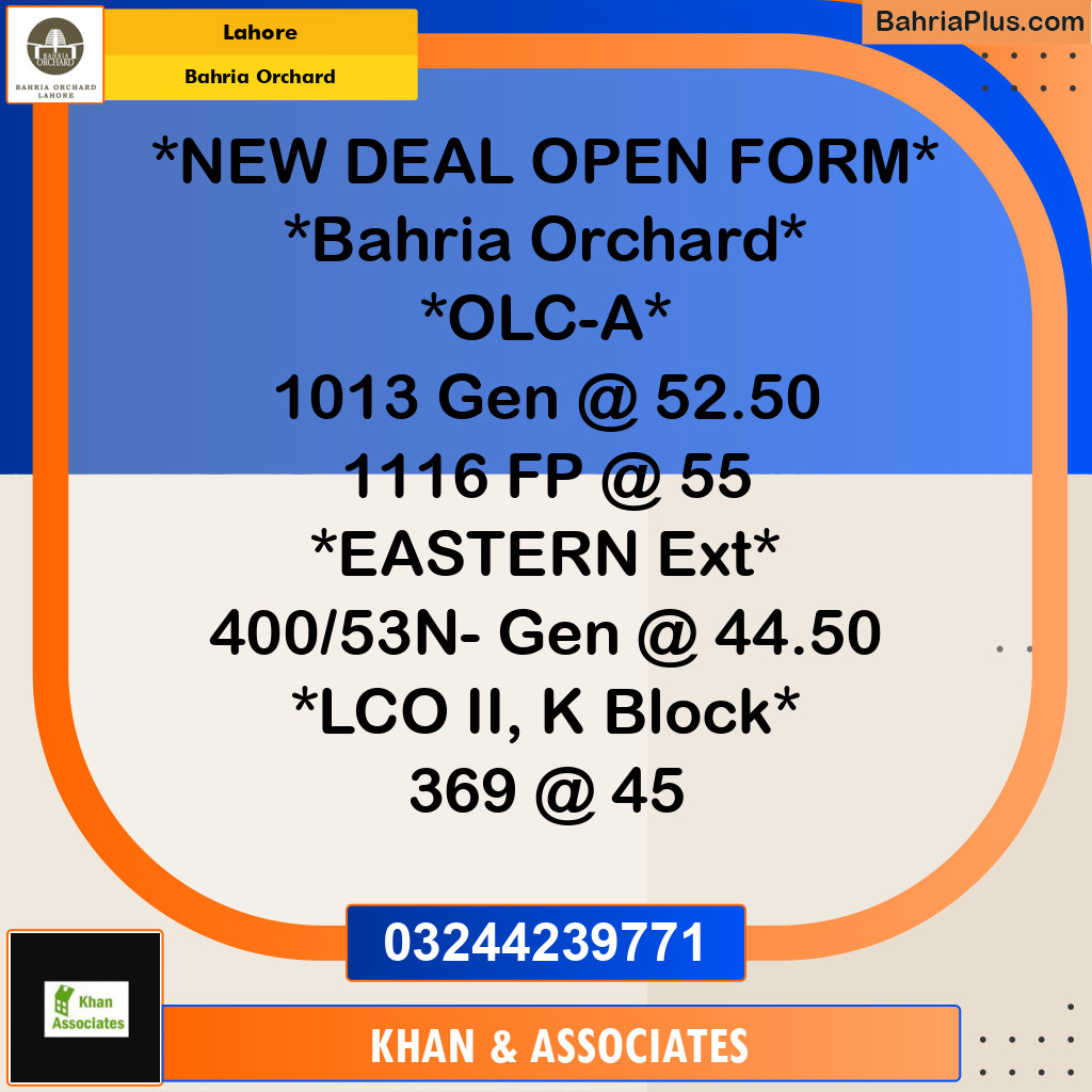 Residential Plot for Sale in Bahria Orchard, Lahore - (BP-200180)