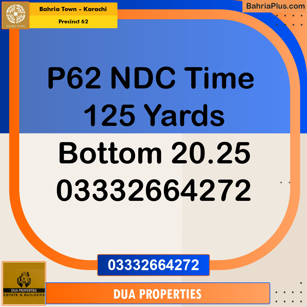 125 Sq. Ft. Residential Plot for Sale in Precinct 62 -  Bahria Town, Karachi - (BP-200235)