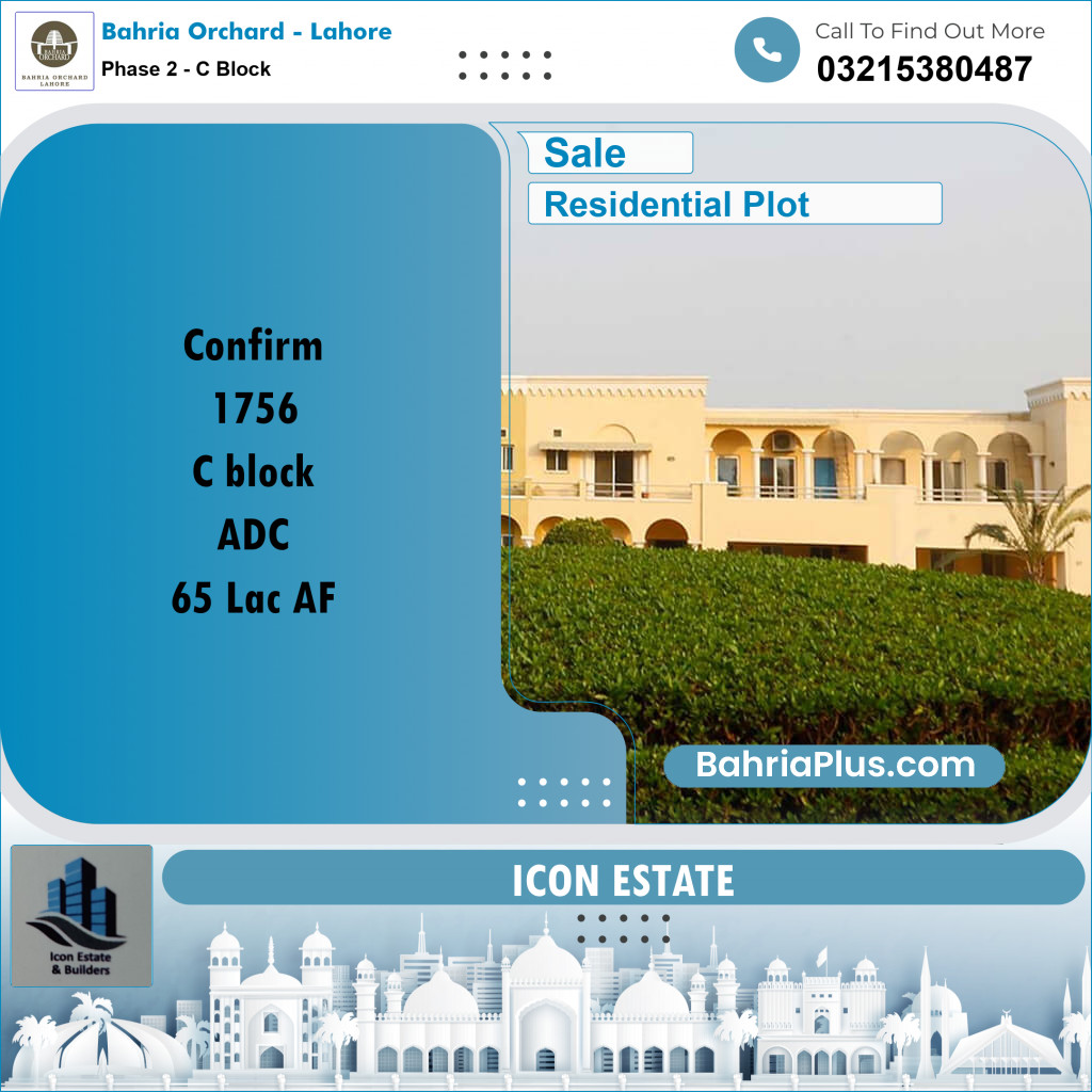 5 Marla Residential Plot for Sale in Phase 2 - C Block -  Bahria Orchard, Lahore - (BP-200249)