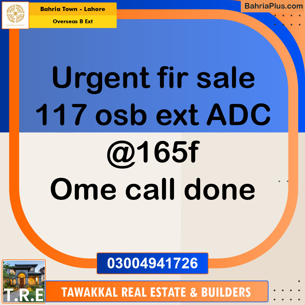 10 Marla Residential Plot for Sale in Overseas B Ext -  Bahria Town, Lahore - (BP-200260)