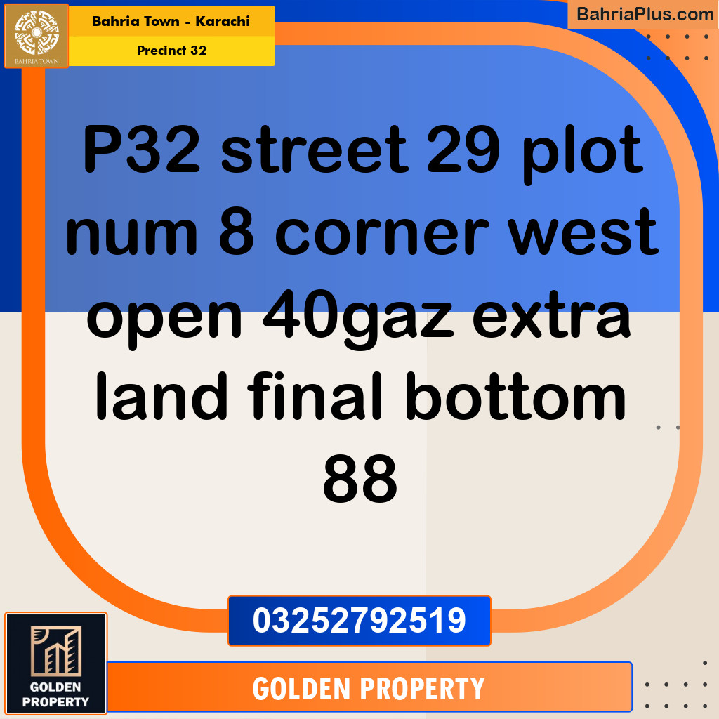 Residential Plot for Sale in Precinct 32 -  Bahria Town, Karachi - (BP-200317)