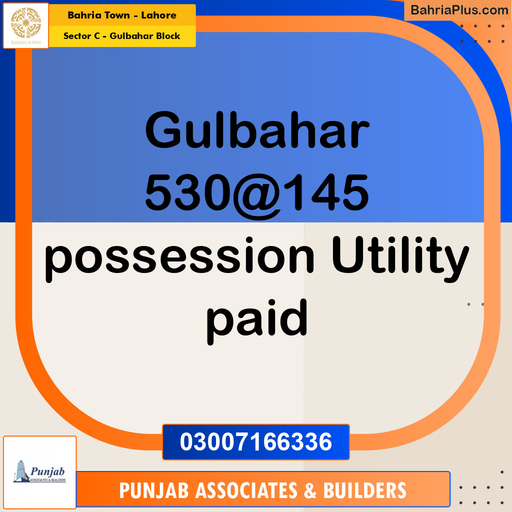 Residential Plot for Sale in Sector C - Gulbahar Block -  Bahria Town, Lahore - (BP-200324)