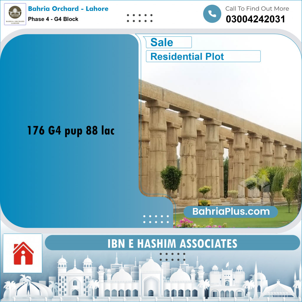 10 Marla Residential Plot for Sale in Phase 4 - G4 Block - Bahria Orchard, Lahore - (BP-200332)