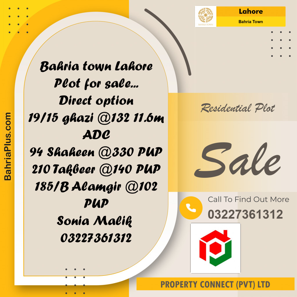 Residential Plot for Sale in Bahria Town, Lahore - (BP-200349)