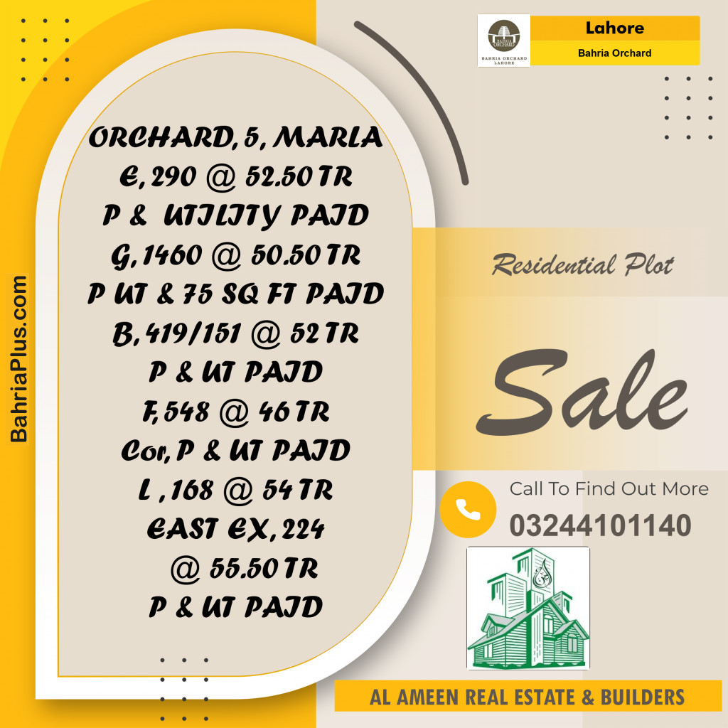 Residential Plot for Sale in Bahria Orchard, Lahore - (BP-200364)