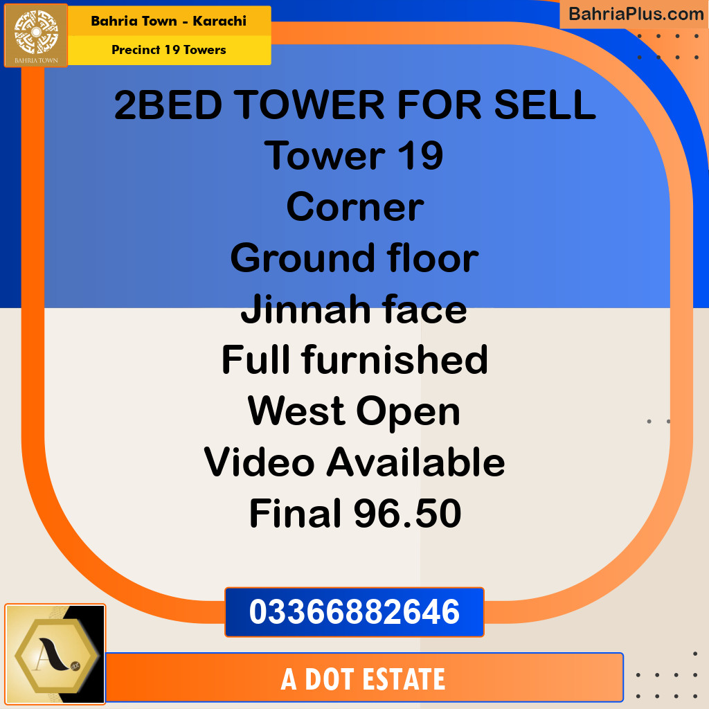 950 Sq. Ft. Residential Apartment for Sale in Precinct 19 Towers -  Bahria Town, Karachi - (BP-200412)