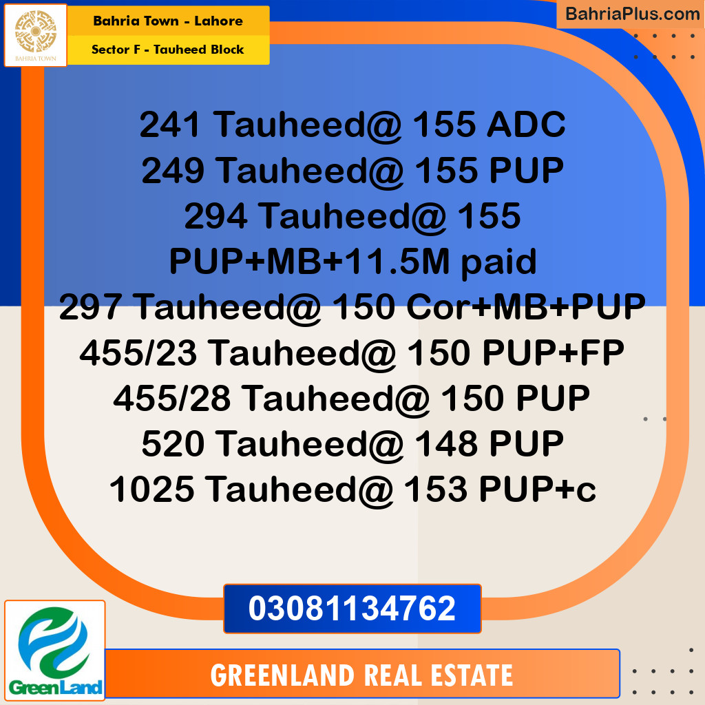10 Marla Residential Plot for Sale in Sector F - Tauheed Block -  Bahria Town, Lahore - (BP-200501)