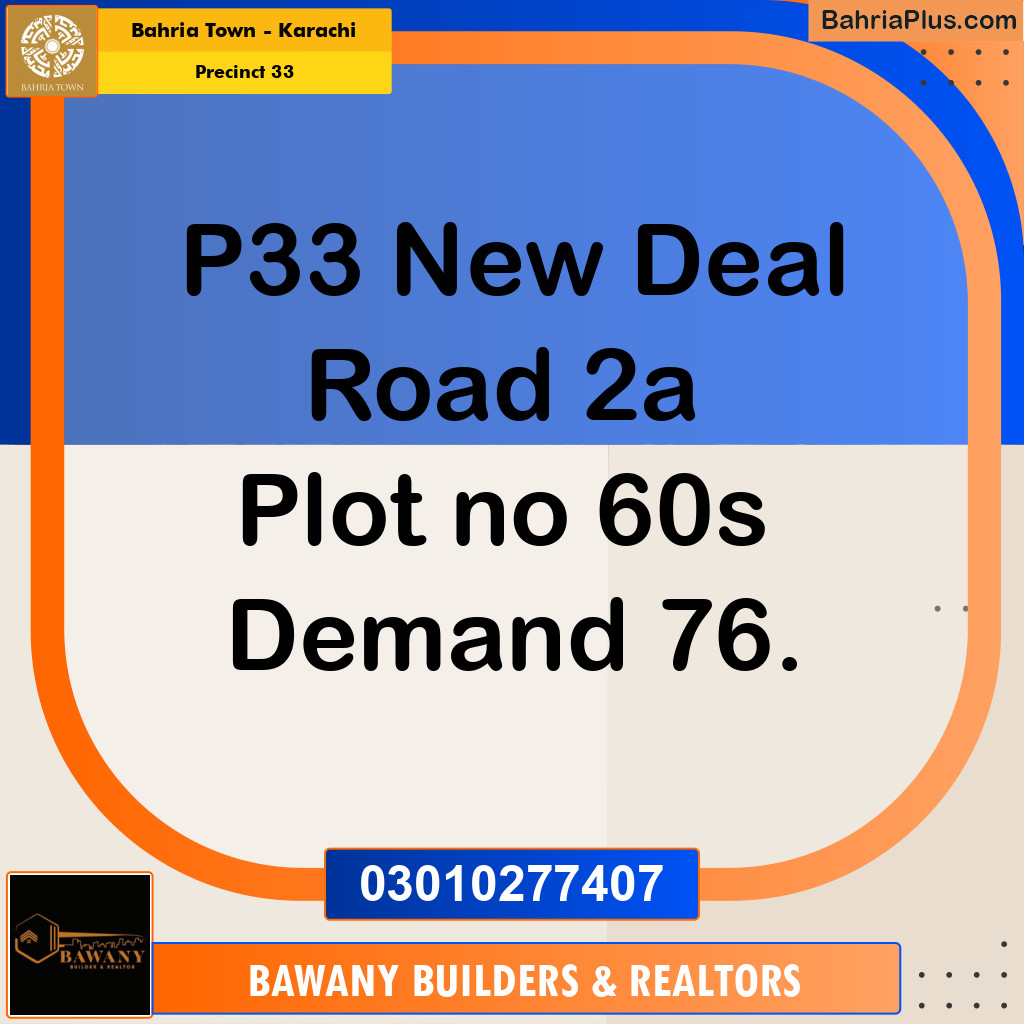 Residential Plot for Sale in Precinct 33 -  Bahria Town, Karachi - (BP-200506)