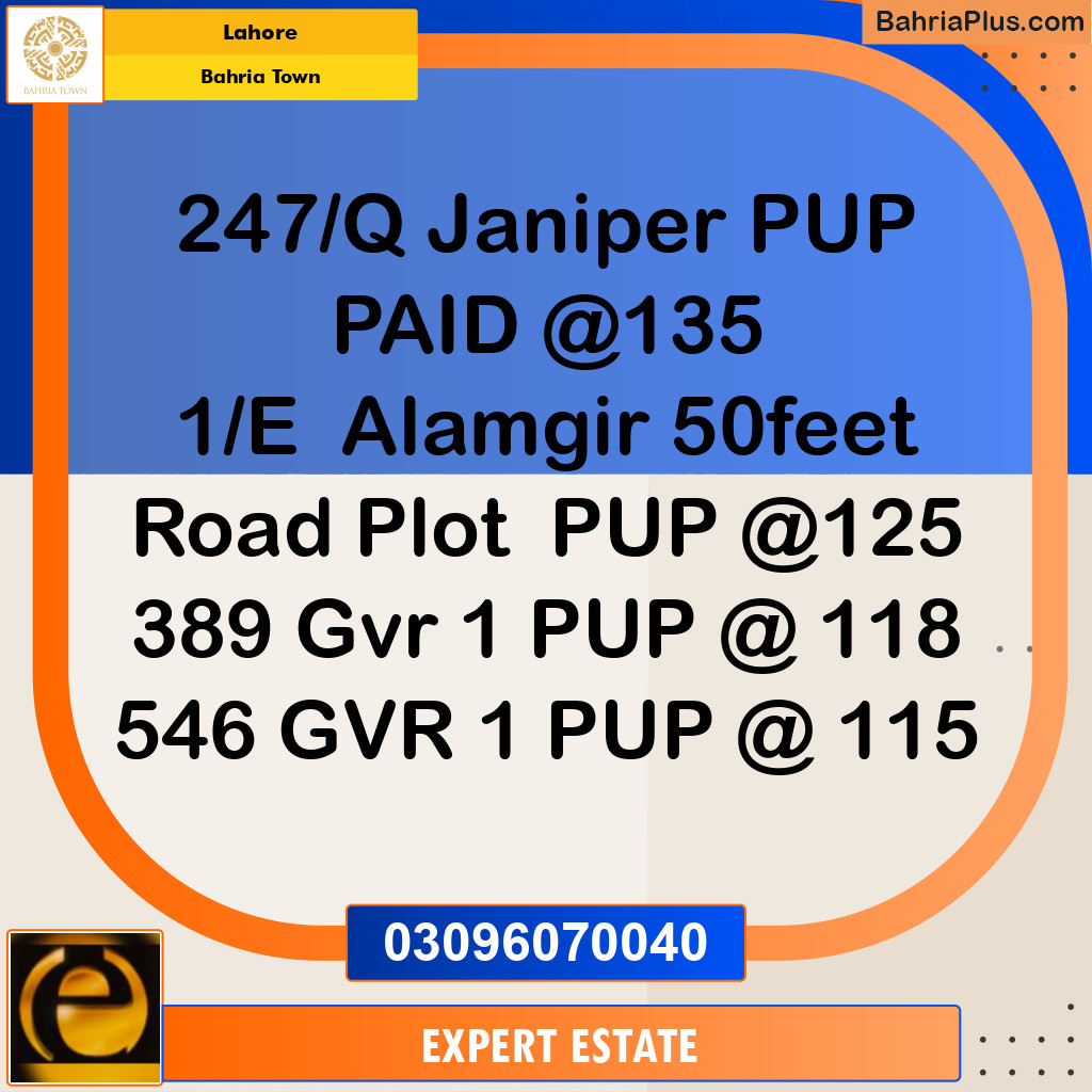 10 Marla Residential Plot for Sale in Bahria Town, Lahore - (BP-200512)