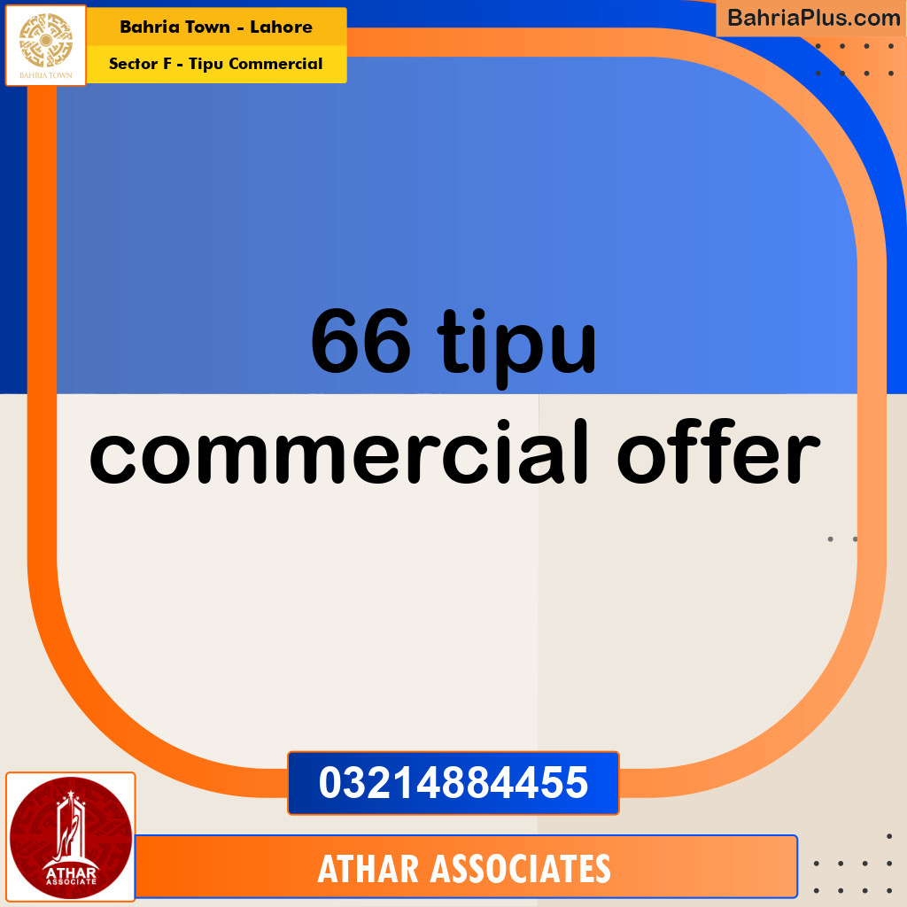 Commercial Plot for Sale in Sector F - Tipu Commercial -  Bahria Town, Lahore - (BP-200526)