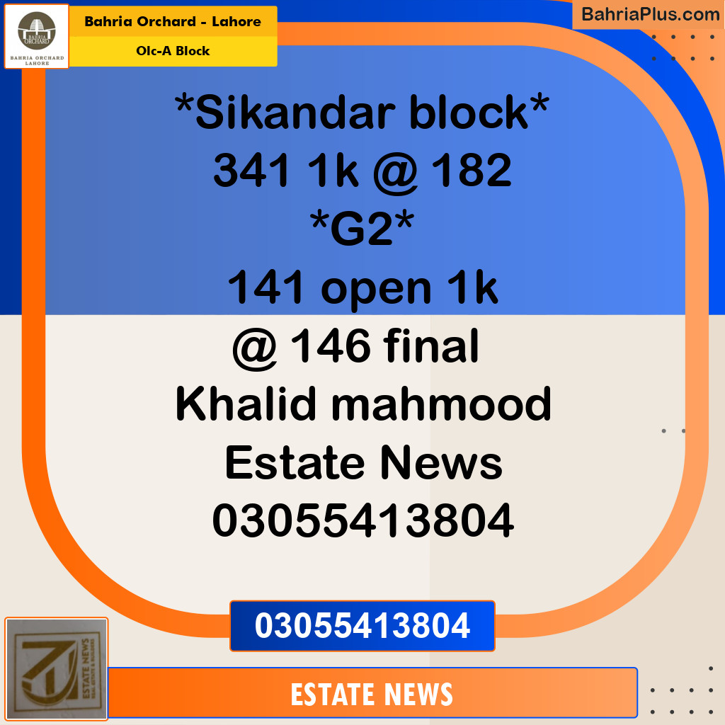 Residential Plot for Sale in OLC-A Block -  Bahria Orchard, Lahore - (BP-200541)