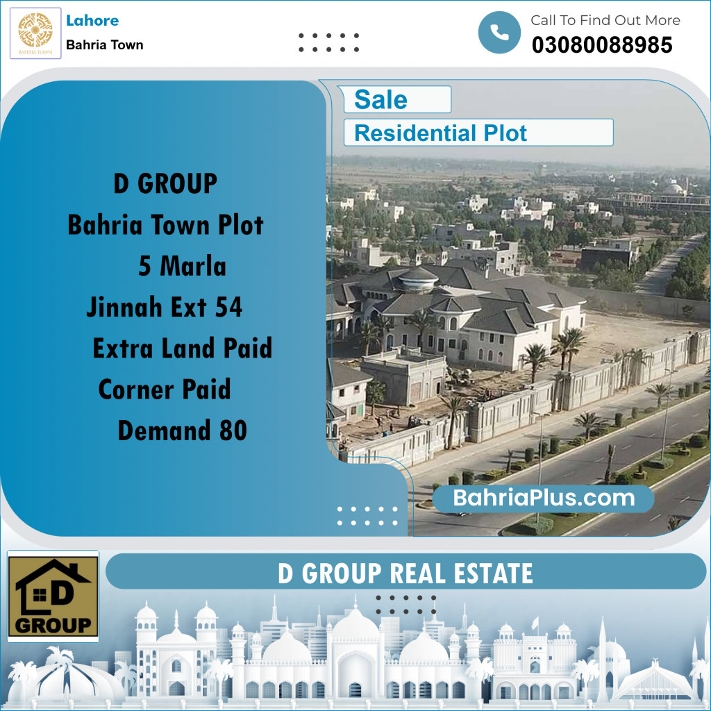 Residential Plot for Sale in Bahria Town, Lahore - (BP-200547)