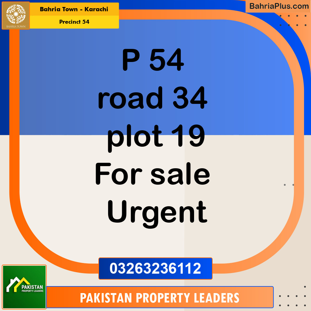 Residential Plot for Sale in Precinct 54 -  Bahria Town, Karachi - (BP-200554)