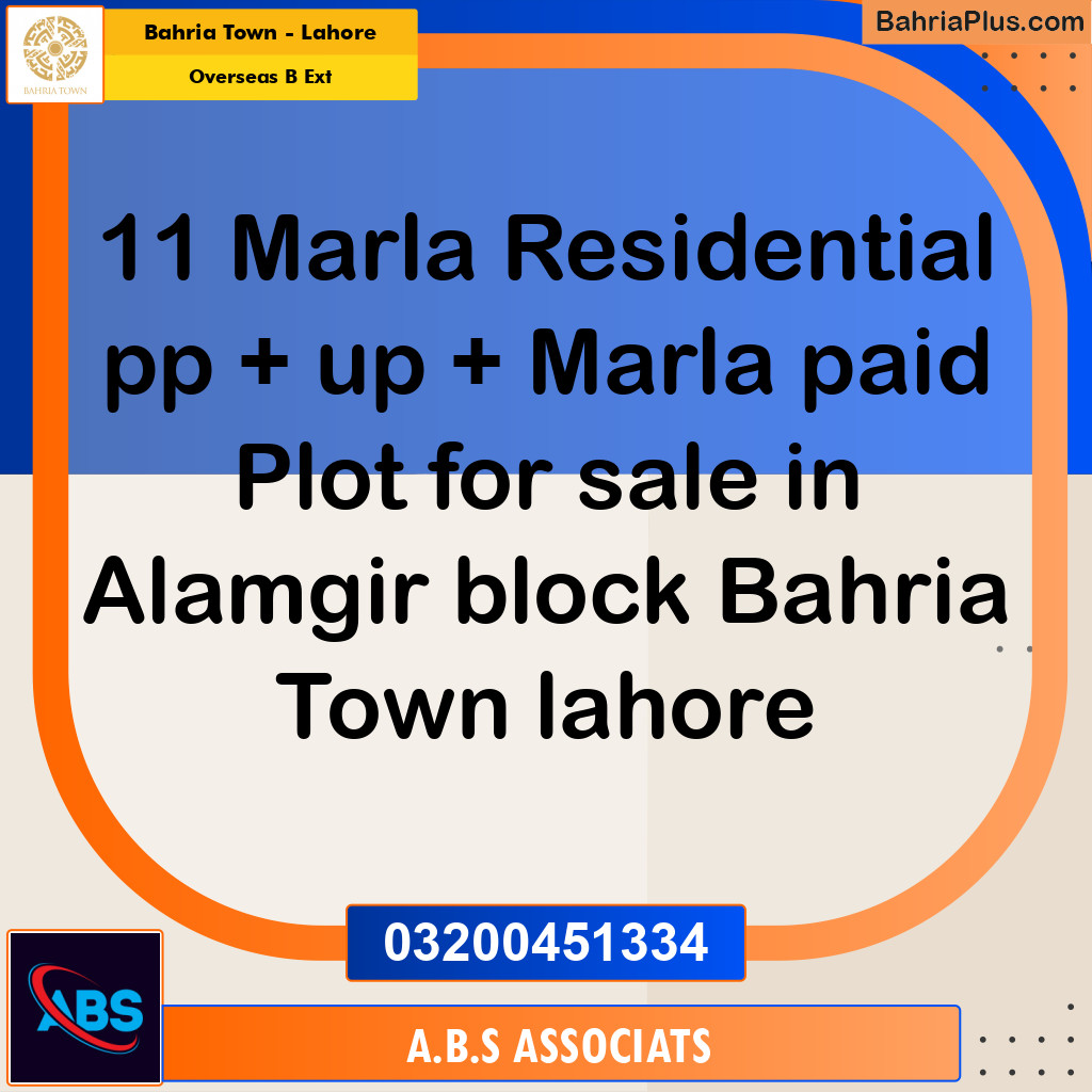 11 Marla Residential Plot for Sale in Overseas B Ext -  Bahria Town, Lahore - (BP-200555)