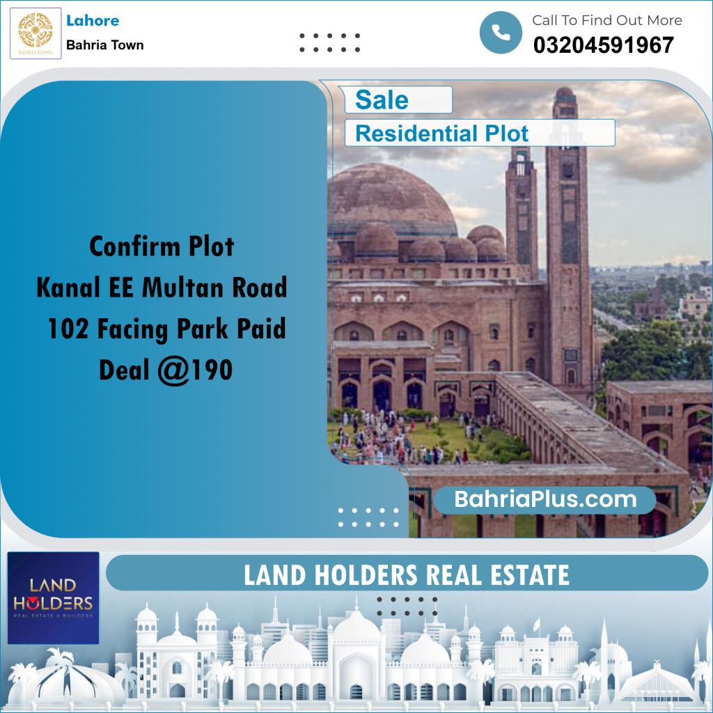 Residential Plot for Sale in Bahria Town, Lahore - (BP-200573)
