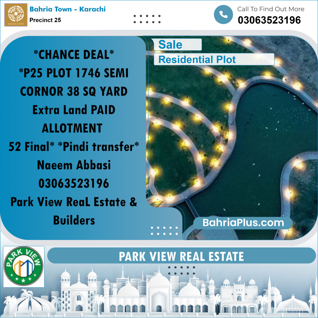 125 Sq. Yards Residential Plot for Sale in Precinct 25 -  Bahria Town, Karachi - (BP-200584)