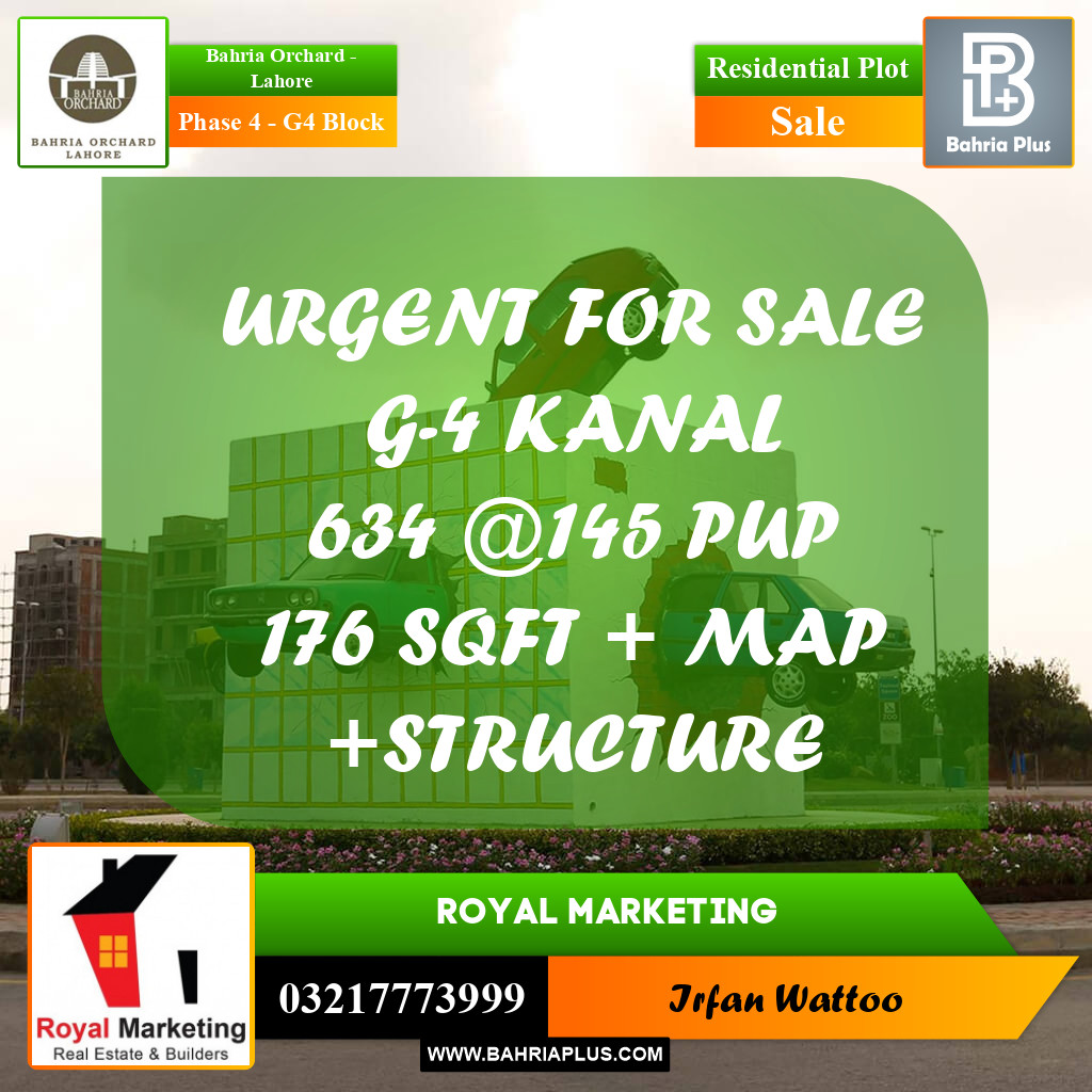 Residential Plot for Sale in Phase 4 - G4 Block -  Bahria Orchard, Lahore - (BP-200689)