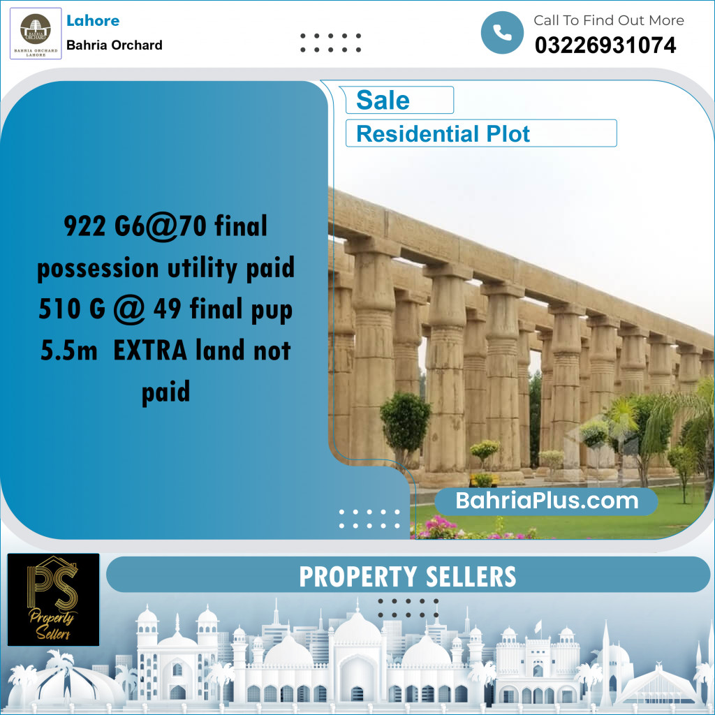 Residential Plot for Sale in Bahria Orchard, Lahore - (BP-200691)