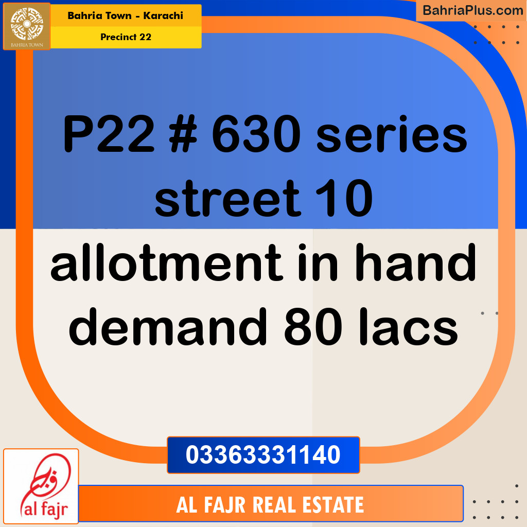 250 Sq. Yards Residential Plot for Sale in Precinct 22 -  Bahria Town, Karachi - (BP-200700)