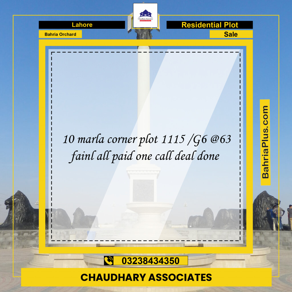 Residential Plot for Sale in Bahria Orchard, Lahore - (BP-200711)