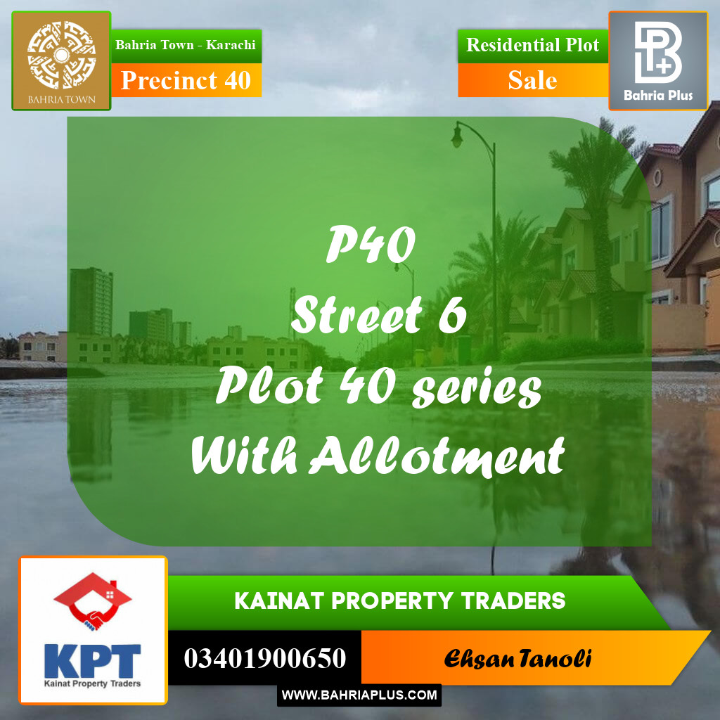 Residential Plot for Sale in Precinct 40 -  Bahria Town, Karachi - (BP-200722)