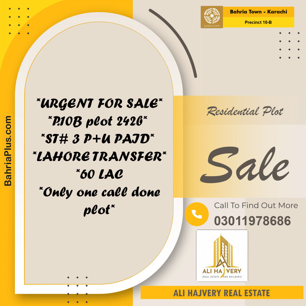 5 Marla Residential Plot for Sale in Precinct 10-B -  Bahria Town, Karachi - (BP-200742)
