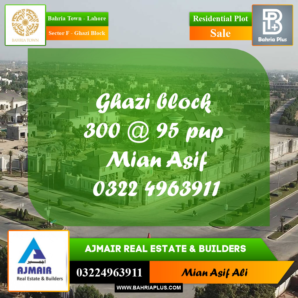 Residential Plot for Sale in Sector F - Ghazi Block -  Bahria Town, Lahore - (BP-200754)