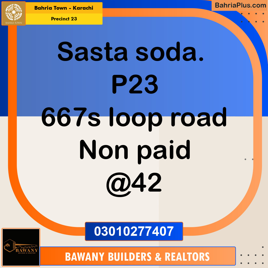 Residential Plot for Sale in Precinct 23 -  Bahria Town, Karachi - (BP-200768)