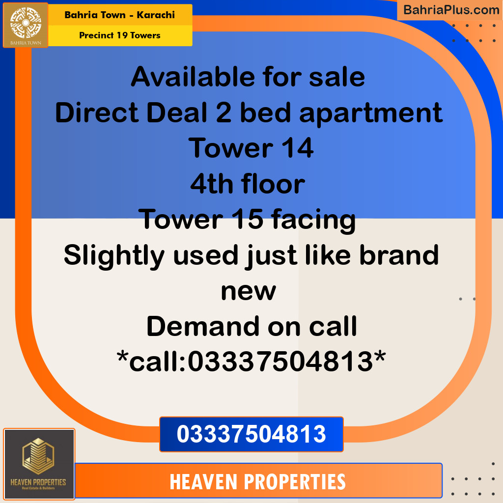 Residential Apartment for Sale in Precinct 19 Towers -  Bahria Town, Karachi - (BP-200772)