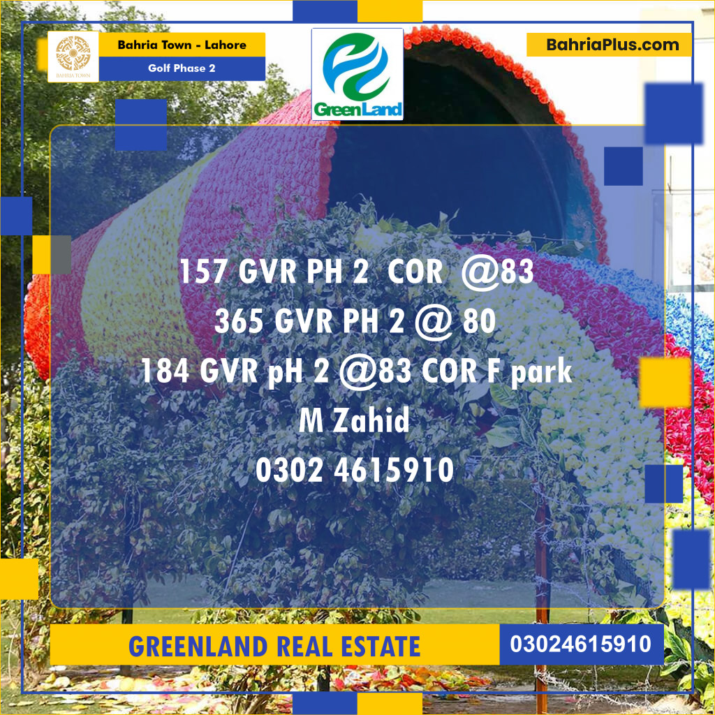 Residential Plot for Sale in Golf Phase 2 -  Bahria Town, Lahore - (BP-200794)